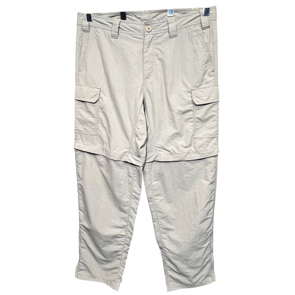 Eddie Bauer Convertible Cargo Pants Mens Size 38x34 Hiking Outdoor Nylon Beige - Picture 1 of 16